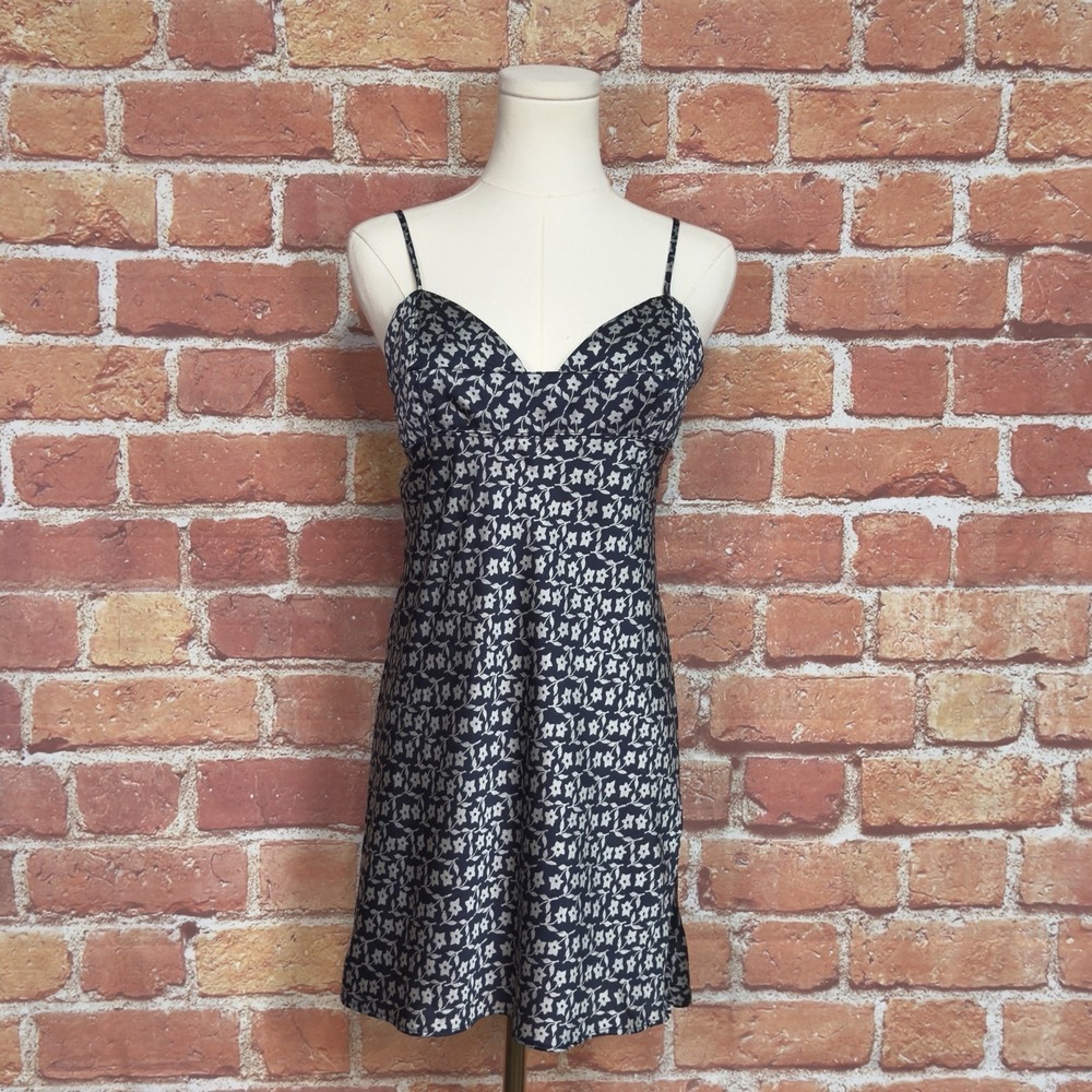 Intimately Free People Wildest Dreams Slip Dress Blue Floral Boho Size XS